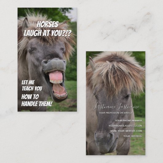 Carte De Visite Funny équitation école d'équitation instructeur (Devant / Derrière)