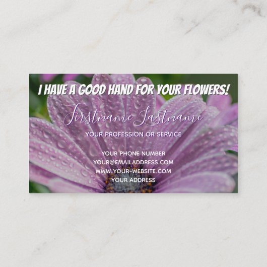 Carte De Visite Funny fané fleuriste expertise nécessaire bus (Dos)