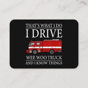 Carte De Visite Funny Firefighter C'est ce que je fais Conduire We