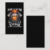 Carte De Visite Funny Firefighter Plaisanter Secourt de chat (Devant / Derrière)