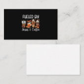 Carte De Visite Funny Fueled By Coffee Jesus Caffeine Lover Thanks (Devant / Derrière)