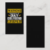 Carte De Visite Funny Girlfriend propriété Witty Boyfriend (Devant / Derrière)