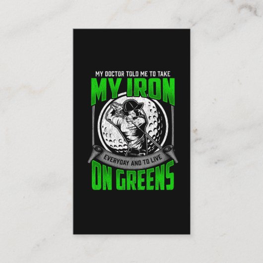 Carte De Visite Funny Golf Course Devis Humour du joueur de golf (Devant)
