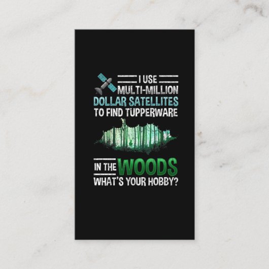 Carte De Visite Funny GPS Geocache Wood Geocaching extérieur (Devant)