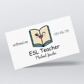 Carte De Visite Funny Kawaii Livre ESL Enseignant Anglais Enseigna
