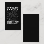 Carte De Visite Funny Mathématicien Physique Enseignant Sciences N (Devant / Derrière)