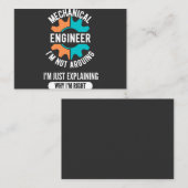 Carte De Visite Funny Mechanical Engineer, Mechanical Engineering (Devant / Derrière)
