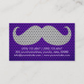 Carte De Visite Funny Mustache Trou métallique #3 (Dos)