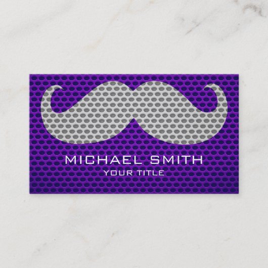 Carte De Visite Funny Mustache Trou métallique #3 (Devant)