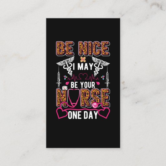 Carte De Visite Funny Nursing School Humour Empreinte de léopard N (Devant)