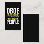 Carte De Visite Funny Oboe Player Humour de musiciens intelligents (Devant / Derrière)