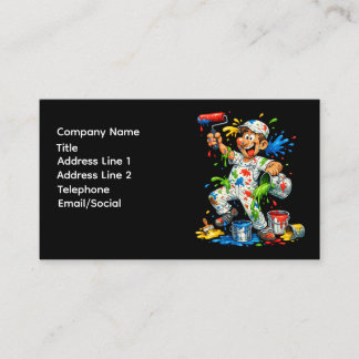 Carte De Visite Funny Painter Cartoon Painter Business Card