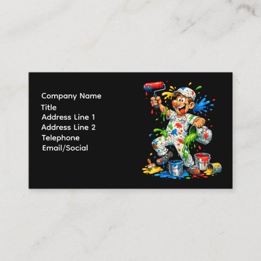 Carte De Visite Funny Painter Cartoon Painter Business Card (Devant)