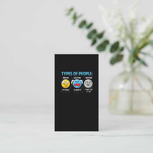 Carte De Visite Funny Physicist Science Proton Electron Neutron (Debout devant)