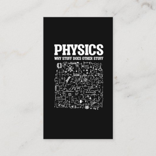 Carte De Visite Funny Physicists Professeur de physique Sciences (Devant)