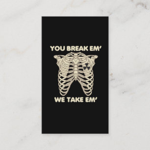 Carte De Visite Funny Radiology Xray Skeleton Technicien spéciali