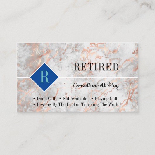 Carte De Visite Funny Rose retraité Marbre d'or, do-it-yourself Ga (Devant)