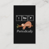 Carte De Visite Funny Science Pun Chimie Sloth Nap Lover (Devant)