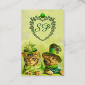 CARTE DE VISITE FUNNY VIEILLE MODE ST.PATRICK'S CHATS, MONOGRAMME (Dos)