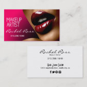 Carte De Visite Fuschia brillant des lèvres | de l'Amérique (Devant / Derrière)