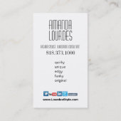 Carte De Visite Fuschia génial énervé de conception de costume de (Dos)