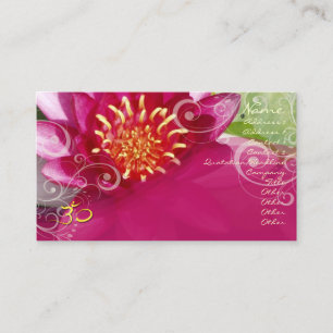 Carte De Visite Fuschia lotus + tourbillons de nacre