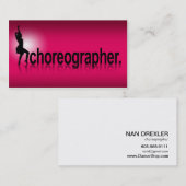 Carte De Visite Fuschia moderne du chorégraphe | d'icône de (Devant / Derrière)