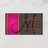 Carte De Visite Fuschia rayante + Monogramme orange DO-IT-YOURSELF (Dos)