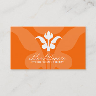 Carte De Visite Fusée 311 florale orange