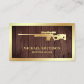 Carte De Visite Fusil à fusil en or rustique en bois (Devant)