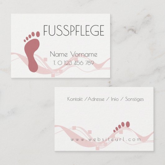 Carte De Visite fusspflege (Devant / Derrière)