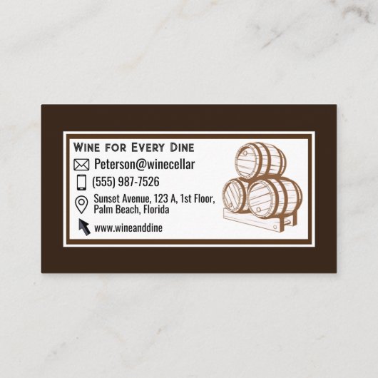 Carte De Visite Fûts de vin - Brun clair (Dos)