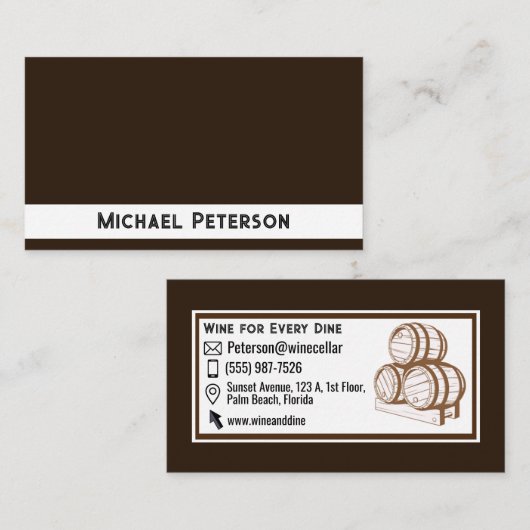 Carte De Visite Fûts de vin - Brun clair (Devant / Derrière)
