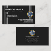 Carte De Visite Futuration Lines Professional Black CEO Fondateur (Devant / Derrière)