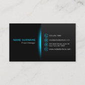 Carte De Visite Futurisme moderne noir et turquoise élégant (Dos)