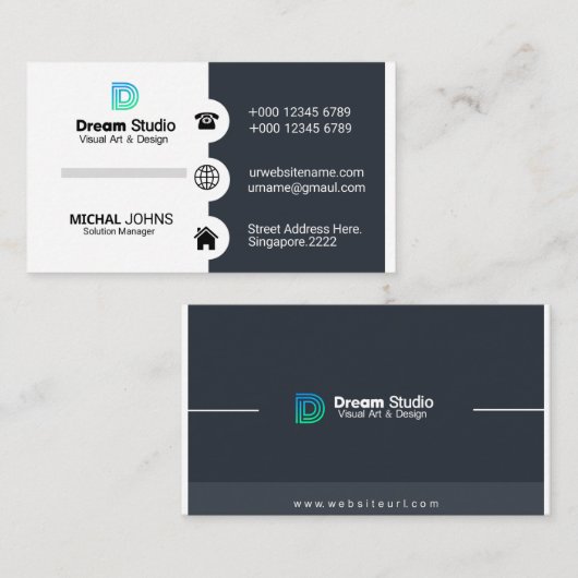 Carte de visite futuriste (Devant / Derrière)