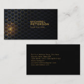 Carte De Visite Futuriste Hexagonal Lumière Hitech | Moderne (Devant / Derrière)
