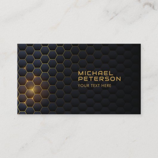 Carte De Visite Futuriste Hexagonal Lumière Hitech | Moderne (Devant)