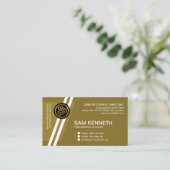 Carte De Visite Futuriste Slanting White Lines Consultant moderne (Debout devant)