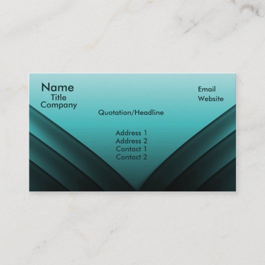 Carte de visite futuriste, Turquoise (Devant)