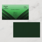 Carte de visite futuriste, vert (Devant / Derrière)