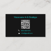 Carte De Visite Futuristic Cyber Minimalist QR Code Business Card (Dos)