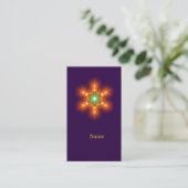 Carte De Visite Futuristic Neon Glow Flower Graphic (Debout devant)
