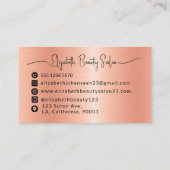 Carte De Visite Fuzz de Pêche Moderne Brossé Métal Girly Monogramm (Dos)