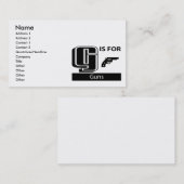 Carte De Visite G est pour des armes à feu (Devant / Derrière)