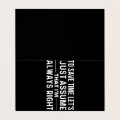 Carte De Visite gain de temps (Extérieur déplié)