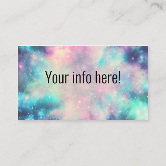 Carte De Visite Galaxie de nébuleuse dans l'espace nuageux (Dos)