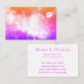 Carte De Visite Galaxie de nébuleuse de pêche de rose de lavande (Devant / Derrière)