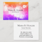 Carte De Visite Galaxie de pêche de rose de lavande d'univers de (Devant / Derrière)