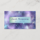 Carte De Visite Galaxie moderne Turquoise Lavendar Foil (Devant)